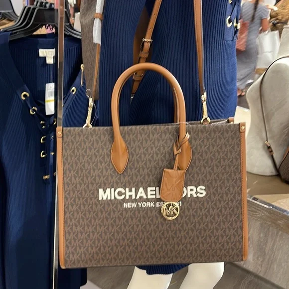 Michael Kors "Mirella" MD EW Tote Brown Shoulder Bag - 35F2G7ZT2B - Picture 16 of 16